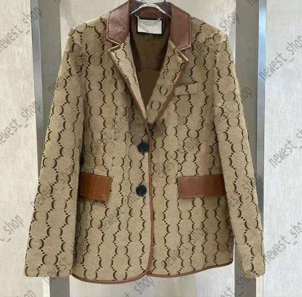 Western clothing womens Blazers designer luxury women outwear Double letter print coat slim fit Jacquard color matching casual Suits Blazer Male dress suit