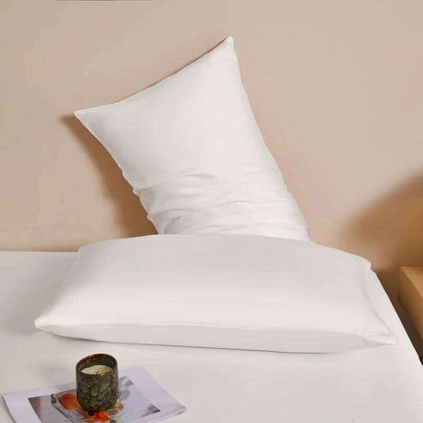 2pcs Silky lyocell Fiber Pillowcase Cool Feeling Cases Soft Breathable Solid White Pillow Cover For Home 48*74cm 26H0310