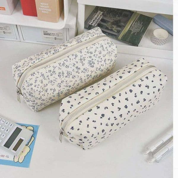 Ins Style Simple Black Bow Case Large Capacity Pencil Storage Cosmetic Bag Stationery Organizer Pencilcase Trousse 26Y0310