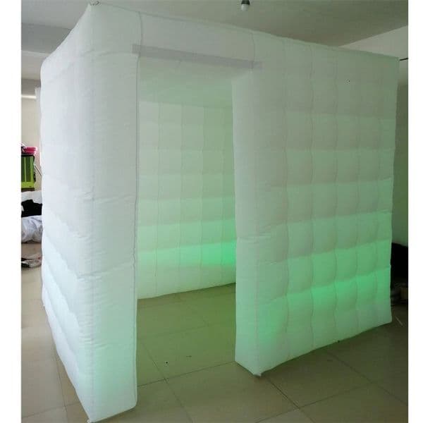 Cube tent Inflatable Photo booth Portable Photography Backdrops selfie room with LED Changing bars for Birthday Graduatio Wedding Parties