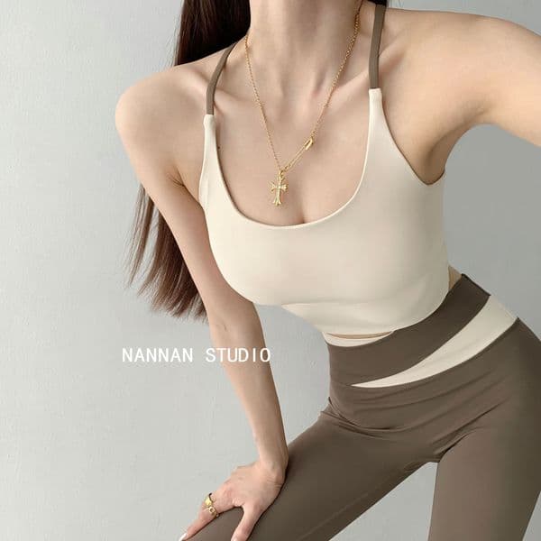 Ddmyoutdoor Sports For Women Summer Backless Shockproof Yoga Vest One-Piece Pilates Training Running Fitness Bra Yoga Clothes