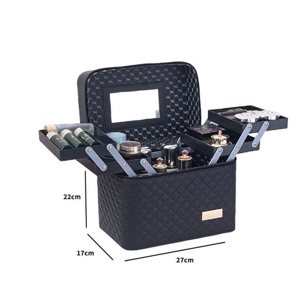 new Free delivery Cosmetic Bags Fashionable simple large capacity makeup case with multiple layers and portability