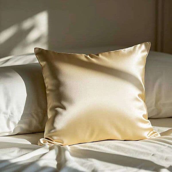 Pillow Case 2 Pack Satin Pillow Covers 60*60cm Solid Color Lustrous Cushion Cases Modern Minimalist Home Decor for Sofa Bedroom Living Room 26H0310