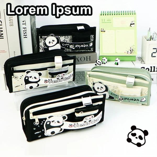 Cute Panda Pencil Case Estuches Escolares Pencil Bags Piornik School Supplies Large Capacity Trousse Pencil Pouch 260310