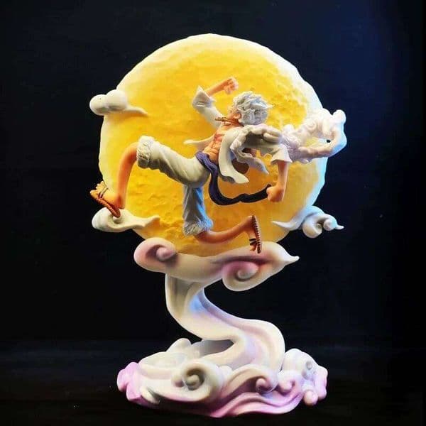 2026 New 28Cm One Piece Anime Fairy Nika D Luffy Gear 5 With Moon Light Action Figure Gk Statue Model Collection Toys 197