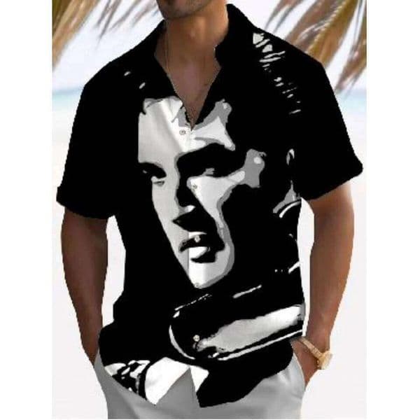 Loose Breathable Hawaiian Clothing Top Character Men's Summer Casual Fashion Short Sleeved Shirt For Men