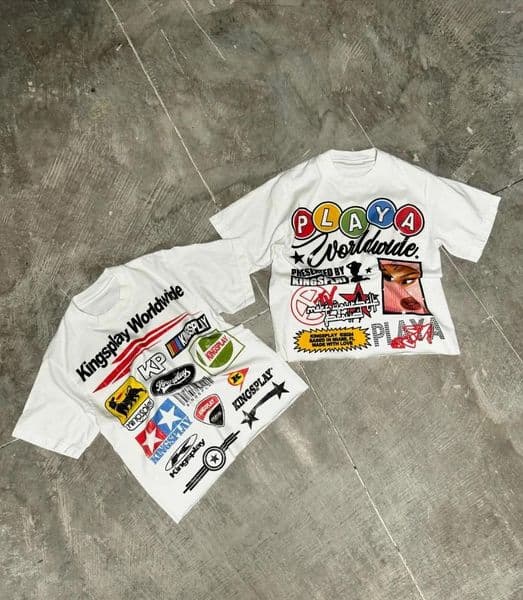 Men's T Shirts KINGSPLAY Racer Tees Harajuku Loose Women Racing Suit Short Sleeve Tops Trend Design Cotton O Neck Sports Clothes