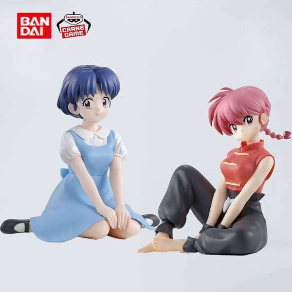 Bandai 13cm 1/2 Tendou Akane Ranma PVC Anime Figure Periphery Kawaii Sitting Toys Desktop Car Ornaments Model Gifts X260304
