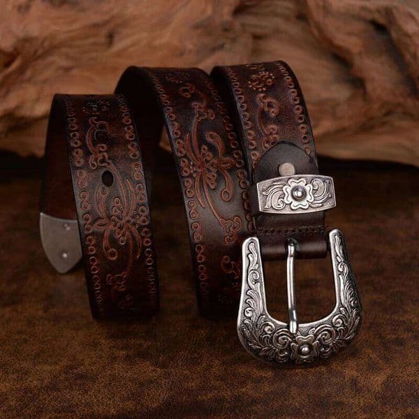 3.8cm Wide Fashion Floral Carved 100% Genuine Leather For Designer Men High Quality Women Belts Waist H260310