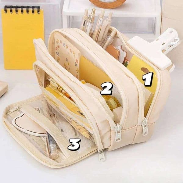 Case Large Capacity Pencil Pouch Handheld Pen Bag Cosmetic Portable Gift for Office School Teen Girl Boy Men Women Adult 26Y0310