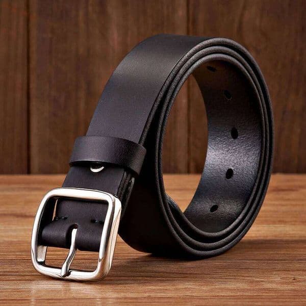 Anti 3.8CM Allergy Stainless Steel Buckle Vintage Cowskin Genuine Leather Man's Male Cowhide Retro Jeans Soft Belt H260310