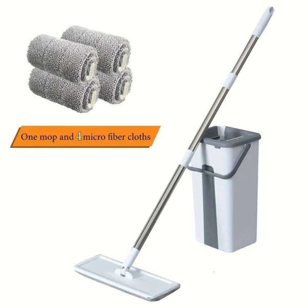 Spin and Bucket Set 2/4PCS, Magic 360 Wet Dry Flat Cleaning System for All Floor, Home Kitchen Bathroom Mop 26H0310