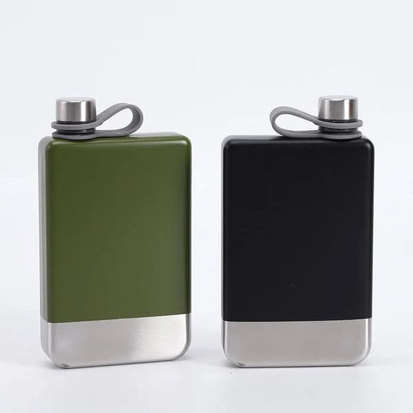 9oz Portable 304 food grade SS Flagon Whiskey Vodka Wine Pot Hip Flask Set Alcohol Drinking pocket Bottle outdoor camping 260302