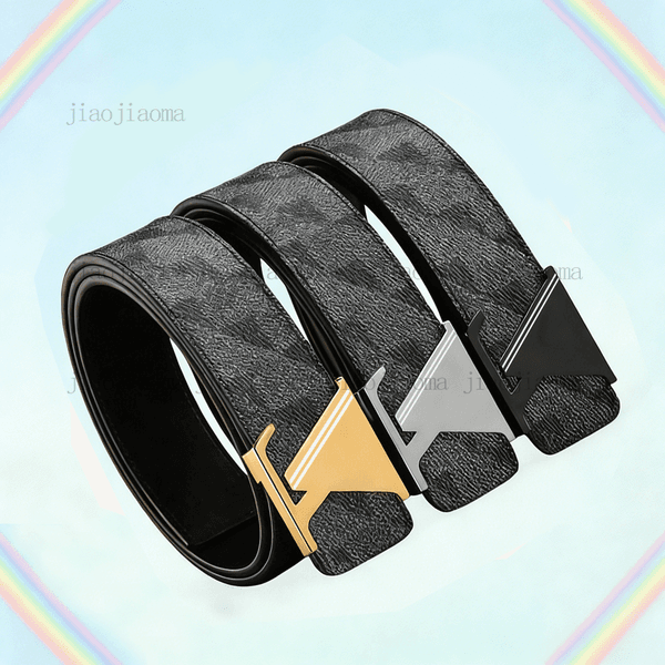 99A Designer Belt For Men Women luxury Ceinture Luxe Genuine Leather Jeans Classic Black Letter Belts Metal Smooth Buckle Waistband Trendy Mens Belt E1V