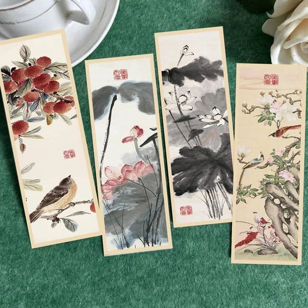 30pcs Chinese Style Bookmarks For Gifts Reading Reward Scripture Stationery Office Supplies Ink Painting Style Bookmark 260310