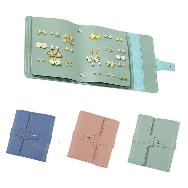 1PC PU Leather Ear Stud Multi-layer Jewelry Finishing Organizer Book Type Storage Bag For Earrings Rings 26W0310
