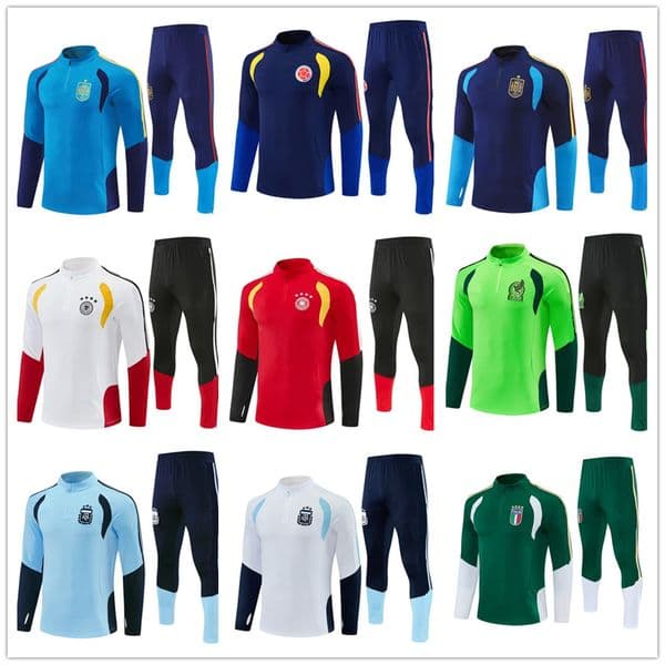 Football tracksuit Argentinas Spains Colombias Italys training jogging 20 26 men kids soccer sportswear jacket