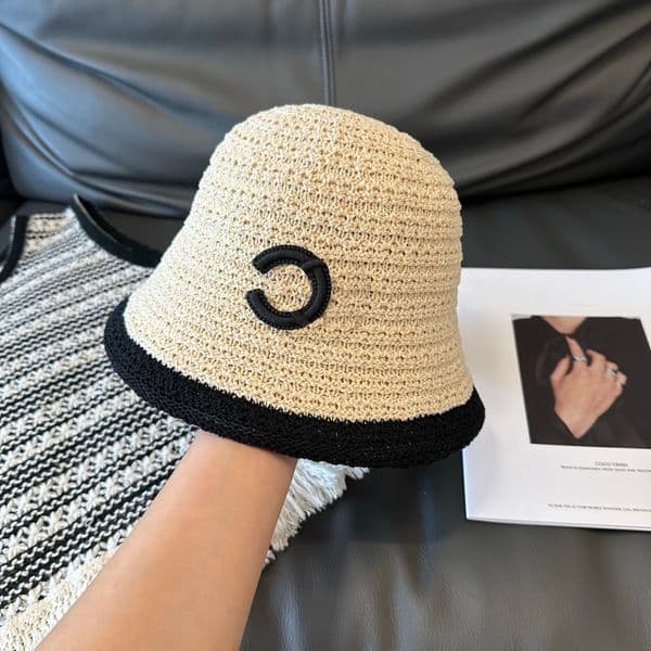 Wide Brim Hats Bucket Hat Designer Women Artistic Versatile Knitted Fashionable Outdoor Travel Sports Sun Shading