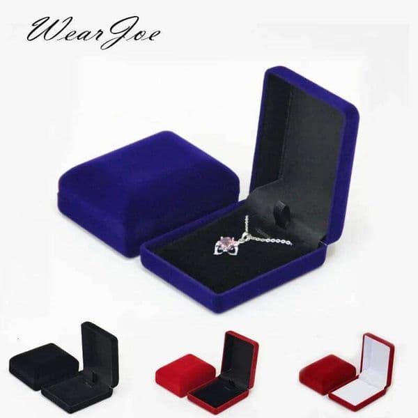 Pendant Necklace Chain Storage Package Gift Soft Black Blue/Red/Velvet Casket Long Earrings Jewelry Organizer Box 26W0310