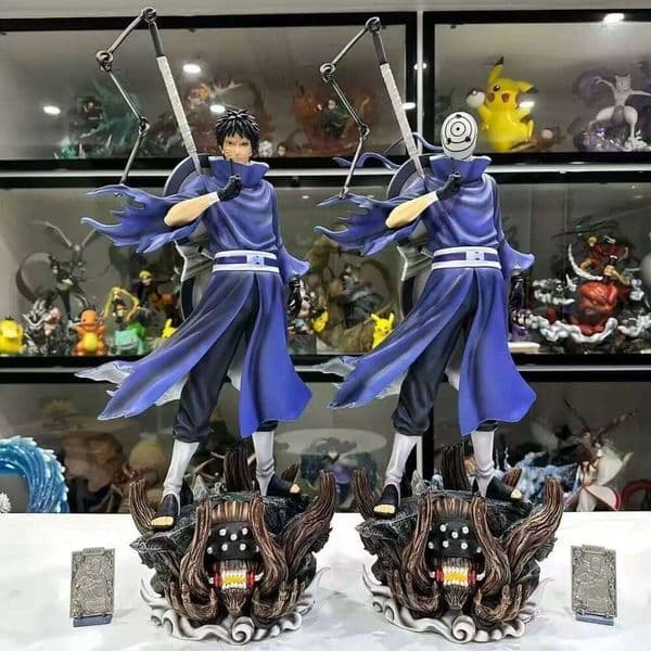New Product Naruto Figurine Standing Posture Giant Wave Uchiha Dual Head Anime Model Desktop Decoration Ornament Gift X260304
