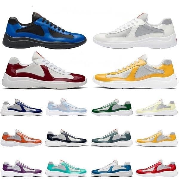 Americas Cup Designer Sneakers Mens Trainers Womens Luxury Casual High quality Patent Leather nylon Mesh outdoor Shoes out of office Athletic Shoes big size 48