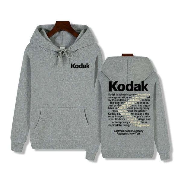 Kodak Brand New Retro Trend Y2K Print Fashion Mens Sportswear Autumn Winter Daily Street Casual Comfortable Loose Sports Hoodie C260311
