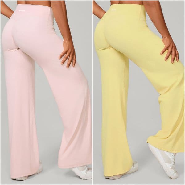 ONERACTIVE Long Pants Womens Yoga Excerise Sport Gym Ladies Running Close-fitting Straight Long Pant High Waist Elastic Wide Leg Trousers Elastic Band