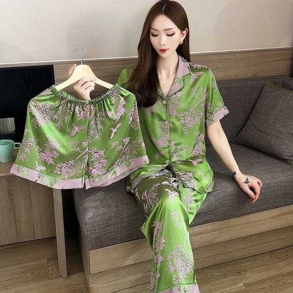 Elegant Classical Old-fashioned Flavor Womens Pajamas Chinese Flower Bird Print Sleepwear 2024 New Autumn Y2k Home Nightwear X260311
