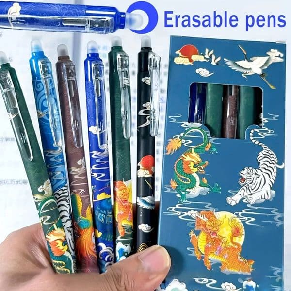 27pcs/set Chinese Mythological Elements with A Neutral Pen Tip of 05mm Black/blue Color Ink Smooth and Fast Drying Writing 260311
