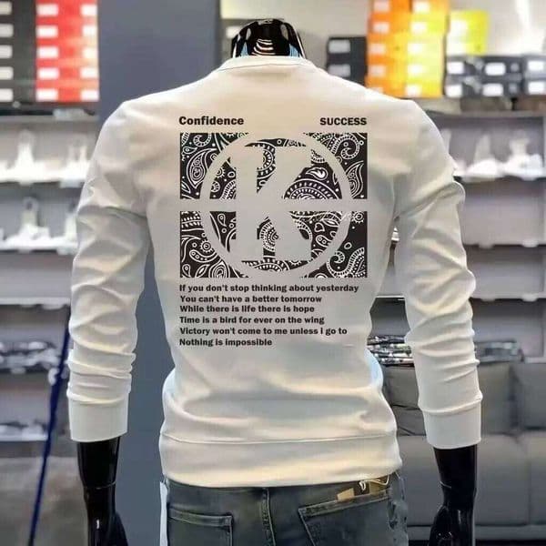 Autumn Cotton Sweatshirt Hoodies Trendy Graphic Long Sleeve T Shirts High Quality Streetwear White O-neck Tee Men Clothing C260311