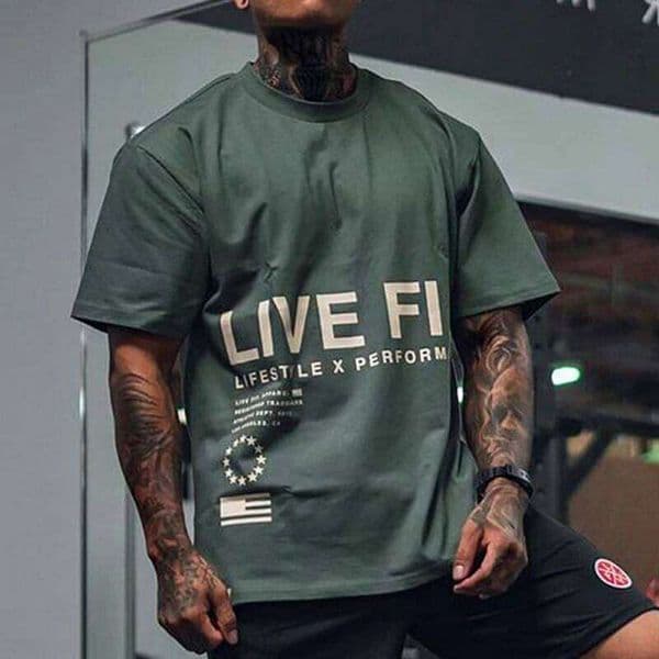 T Men's Gym Summer Casual T-Shirt Fitness Running Short Sleeve Tee Tops Fashion Hip-hop Oversized Shirt Male Sweatshirt Clothing T260311