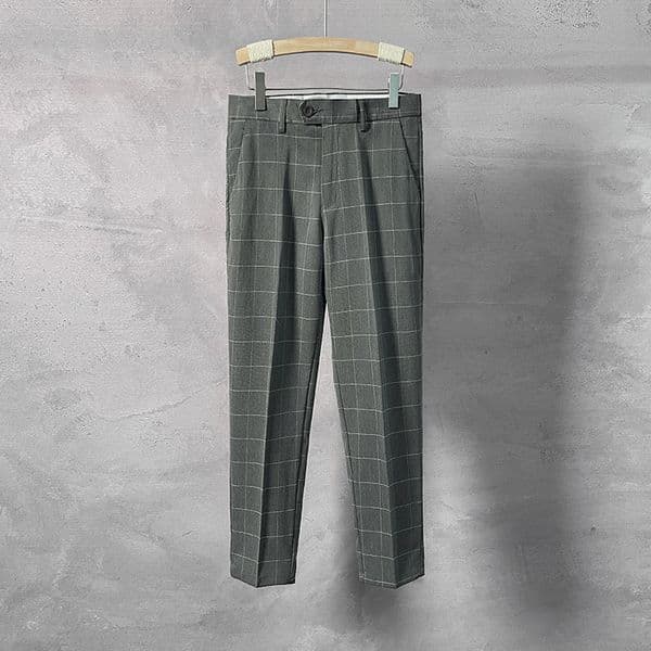 Men's Plaid Striped Dress Pants Drapey Men's Trousers Designer Pants Slim-fit Stylish Straight-leg Casual Pants For Men