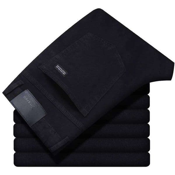 Men's New Korean Version Is Soft And Comfortable Stretch Regular Fit Jeans Fashion Casual Cotton Business Black Denim Pants Z260225
