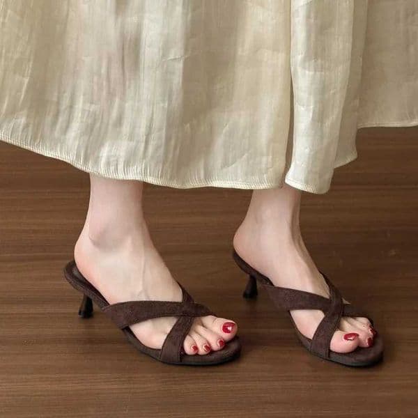 Sexy Women High Heels Open Toe Sandals Woman Shoes 2025 Summer Designer Party Dress Shoes Fashion Flip Flops De Mujer K260311