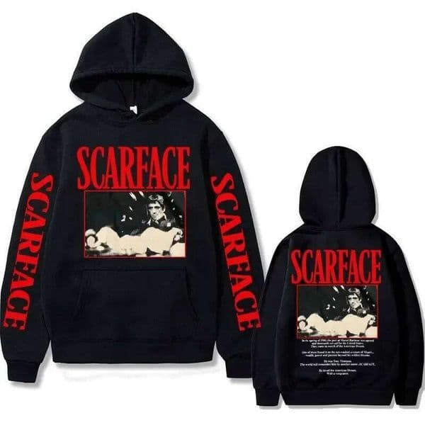 90s Movie Scarface Tony Montana Hoodie Men Casual Vintage Pullover Man Hip Hop Hoodies Mens Fashion Oversized Sweatshirt C260311