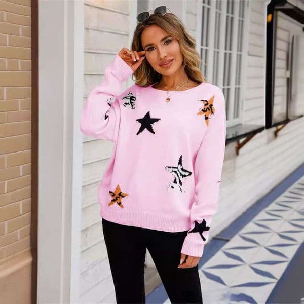 Autumn and Winter 2026 New Turtleneck Letter Printing Women Mid-length Pullover Loose Outer Wear Sweater