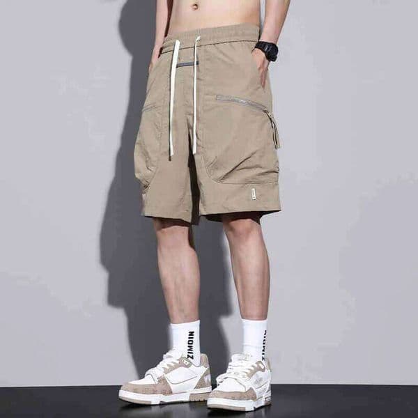 Summer Quick-Drying Pocket Zipper Cargo For Men Hip Hop Fashion Straight Gym Bermuda Y2k Streetwear Shorts Pantalones