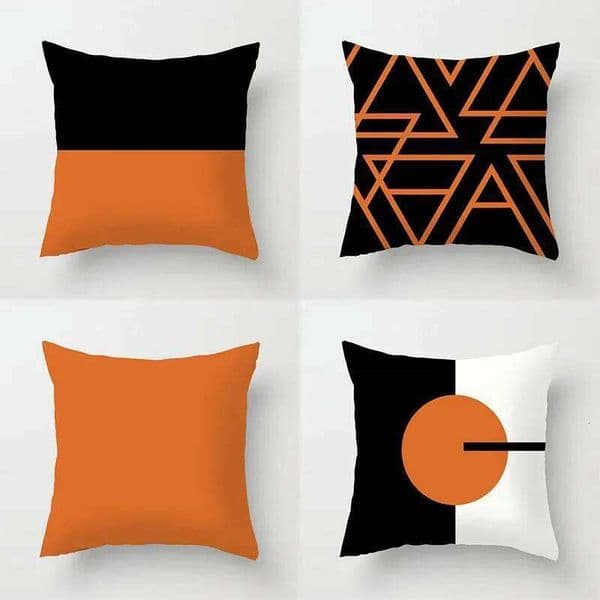 Pillow Case Nordic Orange Pattern Abstract Art Throw Pillow Cover Sofa Cushion Home 26Y0311