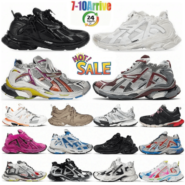 Paris Runner 7.0 Transmit Designers Casual Shoes Women Men Sense Retro Trainers Black White Burgundy Deconstruction Jogging Hiking Trainerssn Sneakers Size