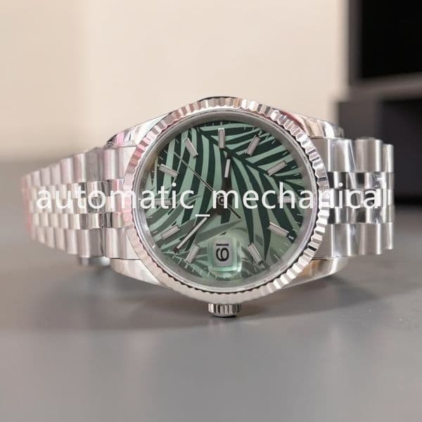36mm Women's Unisex Watch Men Automatic 2813 Movement Green Motif Dial BPF Watches Men's Ladies 904L Jubilee Bracelet 126234 Wimbledon Mens Wristwatches