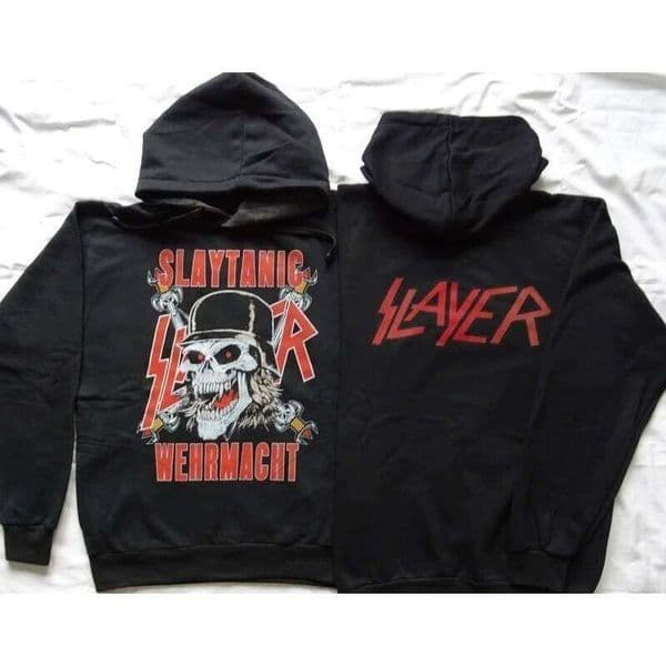 Slayer Slaytanic Wehrmacht Thrash Hoodie Men's and Women's Long Sleeve Sweatshirt Retro Rock Band Pullover Oversize Men Clothing C260311