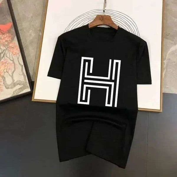 2026 New Hot Item 100%Cotton Unisex Shirt Letter H Graphics Luxury Clothing Spring Summer Men's Women's O Neck Tshirt