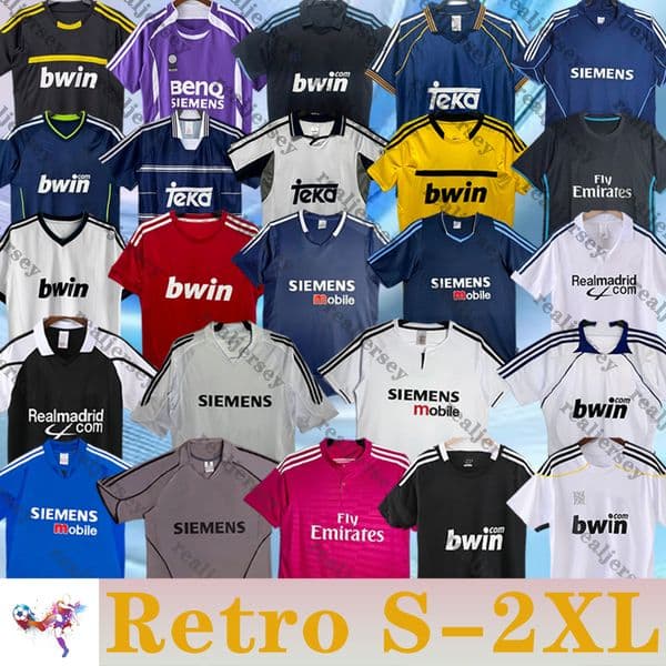 90 92 94 96 97 98 99 00 01 02 04 05 Reals Madrid soccer jerseys RONALDO RAUL FIGO Retro KAKA REDONDO FIGO ZIDANE R.CARLOS 06 07 09 10 11 12 adult Vintage football shirt