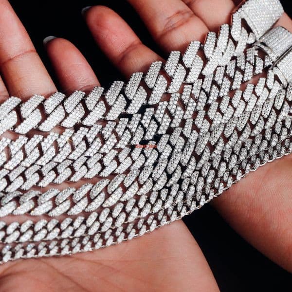 Roise Foreign Trade Childrens Gold Plated 925 Silver Natural Stone Hip-Hop Cuban Chain Bracelet 6-15mm Third Party Certified