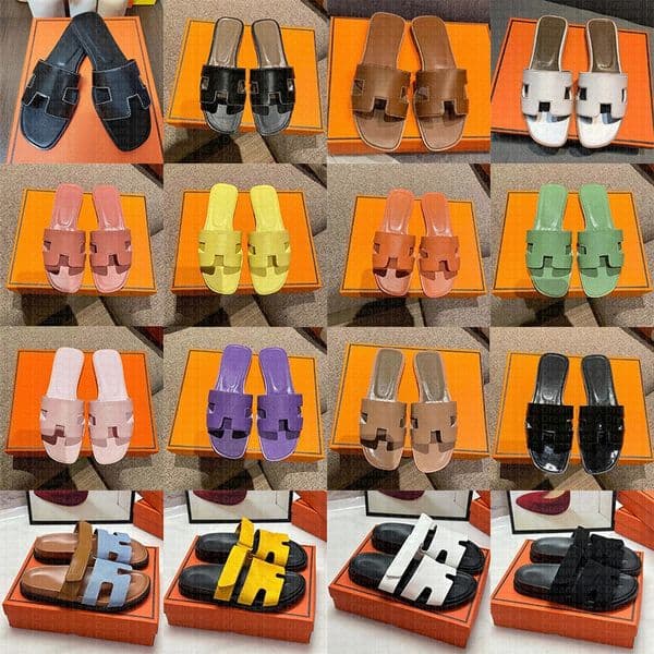 with box womens designer slippers sandals fashion flat slides ladies summer beach lightweight shoes luxury slipper slide sandal