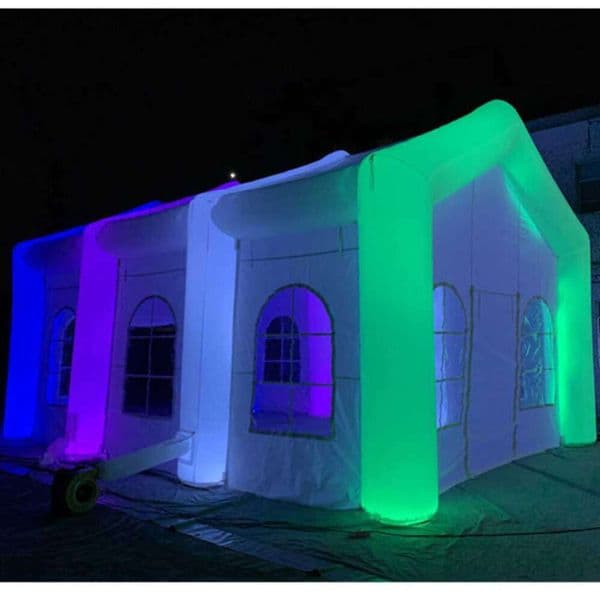 9x6x5m Customized Large White Inflatable Wedding Tent Blow Up Party Center Event Station Tunnel Marquee With 1Free LED Light Strip