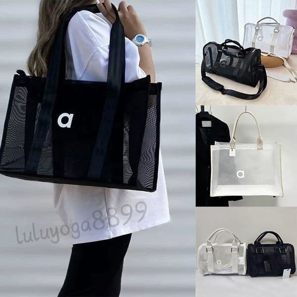Designer Yoga Bags Tote Bag Transparent Mesh Fitness Sports Bag For Women Mens Outdoor Gym Travel Crossbody Bags Portable Shoulder Bag Beach Tote bag Large Capacity