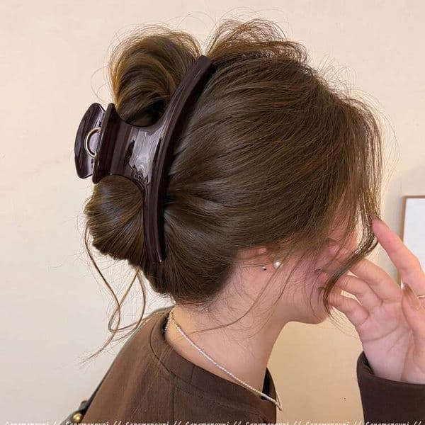 Extra 15cm Volume Claw for Women 2025 New Simple Large High-end Hair Back of Head Shark Clip L260311