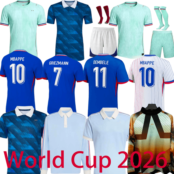 french soccer jersey 25 26 MBAPPE THAUVIN BARCOLA OLISE EKITIKE 2025 KANTE DEMBELE Maillots de football shirt equipement de foot kids kit enfants france jersey