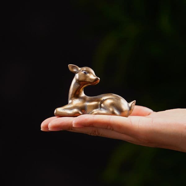Bestseller Ceramic Cute Animal Deer Handicraft Tray Tea Pet Home Living Room Study Entrance Bonsai Decoration Ornament ddmySat